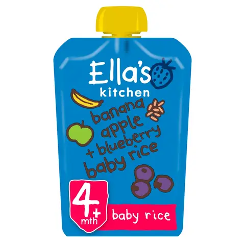 Ella's Kitchen Banana Apple + Blueberry Baby Rice From 4+ Months 120g