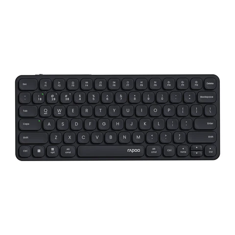 RAPOO E9050L 75% Wireless Membrane Keyboard, QWERTY US layout, Multi-mode, Ultra-slim,78 Key Multi-Device Wireless Keyboard, 2.4GHz/Bluetooth 5.0/4.0 Wireless Keyboard for Windows/Mac/Linux/Chrome, Support 4 Devices, compact and  fashionable, suitable for high-end office users - Black