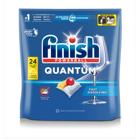 Finish Quantum All In One Lemon Dishwasher Tablets 24 Tabs