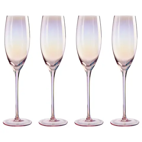 Maison by Premier Frosted Deco Set Of 4 Champagne Glasses