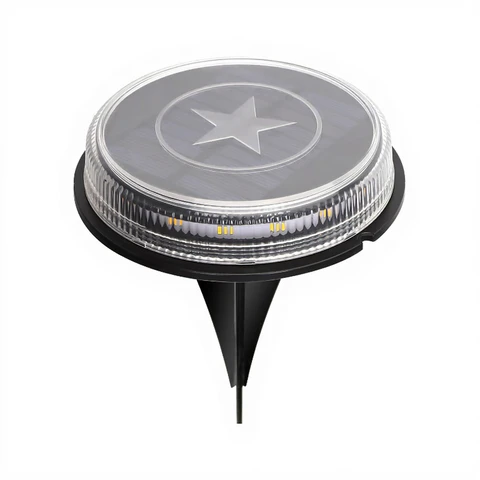 Aigostar ronde solarlamp - zwart | warm licht | IP66 | 0,6 W zonnepaneel