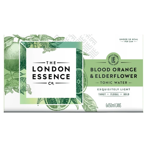 The London Essence Co. Orange & Elderflower Tonic Water 6X150ml Cans