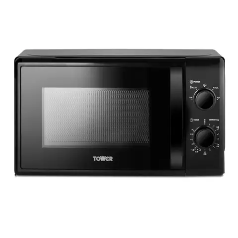 Tower T2403BLK Microwave with 5 Power Levels and 35 Minute Time, 20L Capacity, 700W, Black