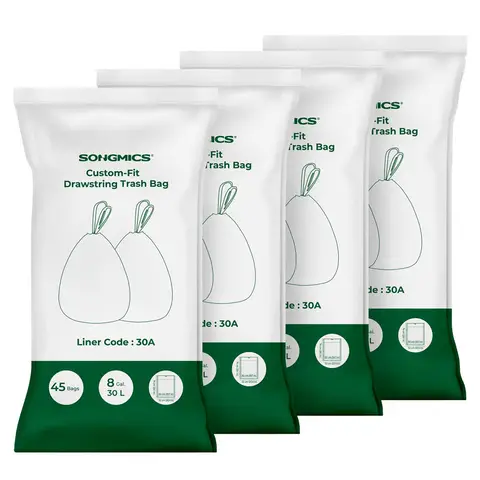 Trash Bag, 53 x 74 cm , 4 Rolls, 180 Pieces, White