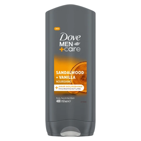 Dove Men+Care 3-in-1 Hair, Face and Body Wash Sandalwood + Vanilla 400ml