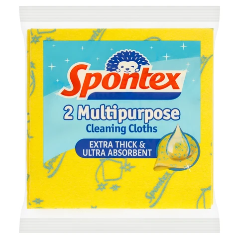 Spontex Multipurpose Cleaning Cloths, 2 per Pack