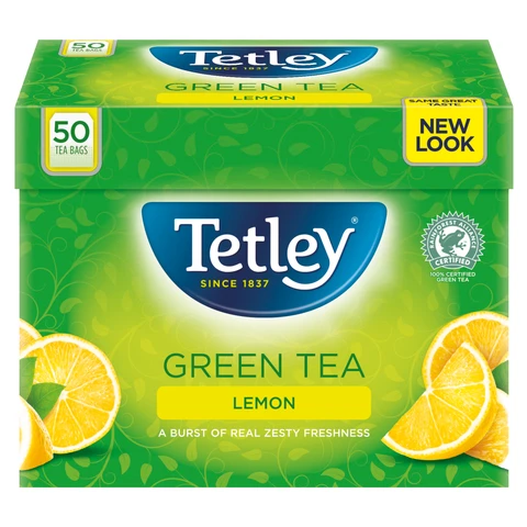 Tetley 50 Green Tea & Lemon Tea Bags 100g
