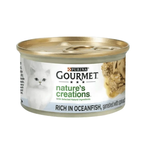Purina Gourmet Nature's Creation Rich in Oceanfish Garnished with Spinach and Rice 85g