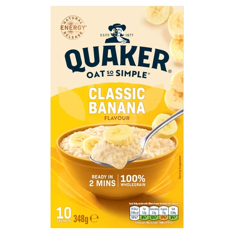 Quaker Oat So Simple Banana Porridge 10 Sachets 348g