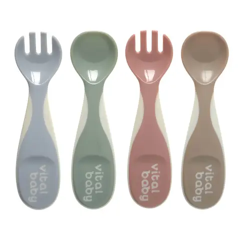Vital Baby Nourish Chunky Baby Spoon & Fork Set 6+ Months 4 Pack