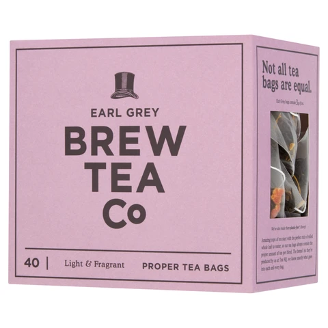 Brew Tea Co Earl Grey Tea 40 Proper Tea Bags 120g
