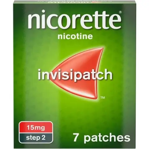 Nicorette Invisi 15mg Patch Step 2 Quit Smoking Aid 7 Patches
