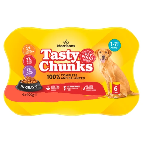Morrisons Tasty Chunks in Gravy 1-7 Years Adult 6 x 400g