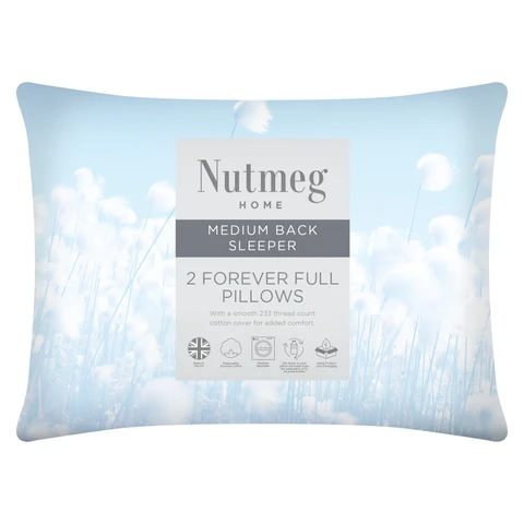 Morrisons Nutmeg Home Pillows Forever Full Medium 2pk