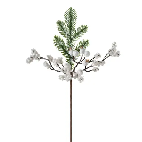 WeRChristmas Artificial Berries Pick, White, 31 cm