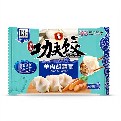KUNG FU FOOD-Lebensmittel Kungfu-Dumplings Rinder- und Karotten-Dämpfplätzchen 400g