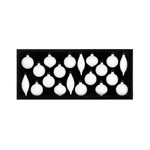 WeRChristmas White Glass Baubles, 20 Pack