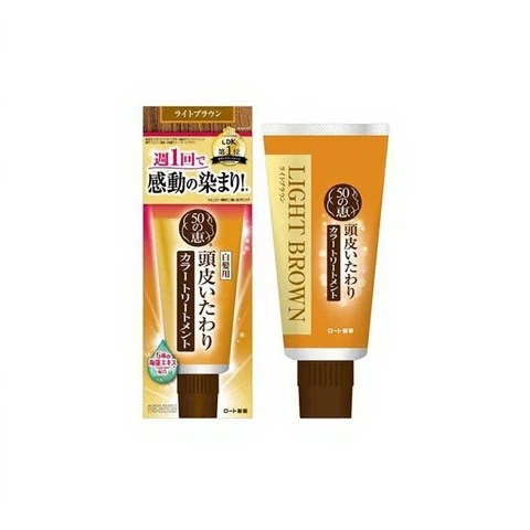 Rohto 50 haarverf en conditioner met natuurlijk zeewier (lichtbruin)