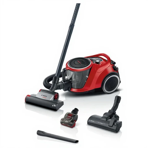 Bosch BGC41PET ProAnimal Vacuum Cleaner - Bagless / Turbo Pet Brush / HEPA Filter / 11m Reach Red