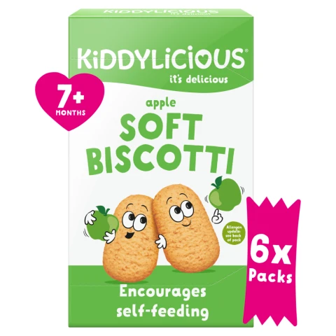 Kiddylicious Apple Soft Biscotti 7+ Months 6 x 20g