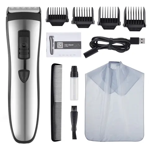 Tofuls Wireless Electric Hair Clipper, Hair Trimmer – Efficient Smart Design, Ceramic Titanium Alloy Blades, 180-Minute Battery Life, Suitable for Daily Home Use, Silver, No. G9928