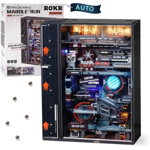 Robotime ROKR The Last City Marble Run DIY 3D Puzzle Set 14.5 x 7.7 x 23.1 cm 1PC