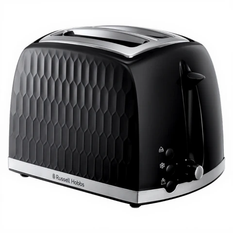 Russell Hobbs Honeycomb 2 slice, Black, Stylish - 26061