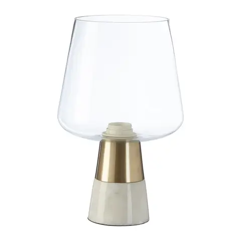 Interiors by Premier Table Lamp Sebah Marble Gold/White 33cm
