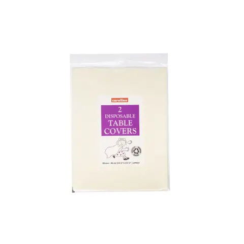 Caroline Tablecloth Paper Disposable Square Ivory 90x90cm, Pack of 2