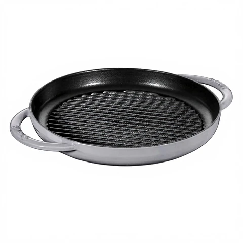 Staub Runde Gusseisen-Grillpfanne – mit zwei Griffen – 26 cm