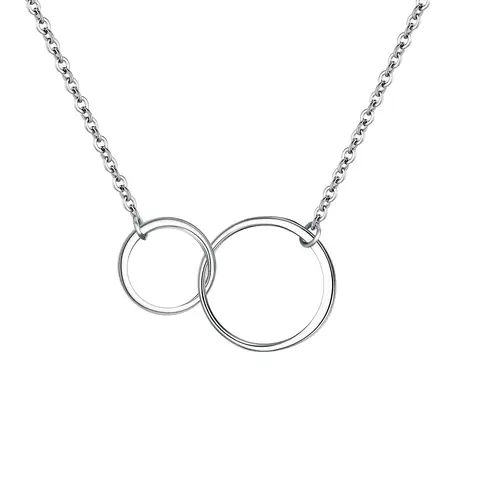 Ever Faith Infinity Interlocking Double Circles Pendant Necklace