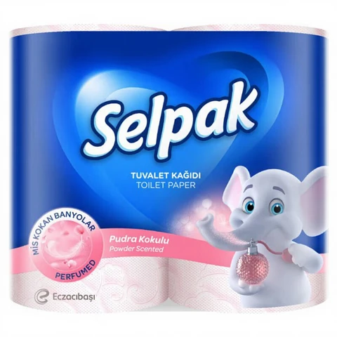 Selpak Powder Scented Toilet Paper Bathroom Tissue Roll - 3Ply (4 Rolls/Pack)