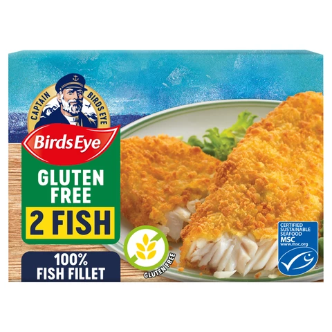 Birds Eye Gluten Free 2 Fish Fillets in Breadcrumbs 250g