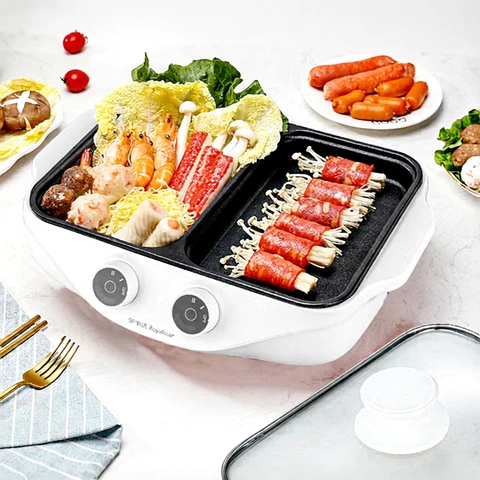 Royalstar Multi-Function Electric Cooker with Frying Pan 800ml Cooking Pot+200ml Pan Dual-Tray