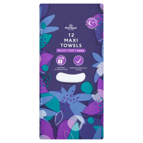 Morrisons Night Time Maxi 12 Towels 