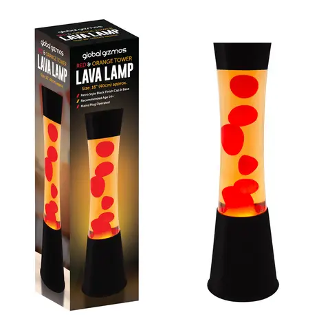Global Gizmos Lava Lamp Tower Red/Orange/Black
