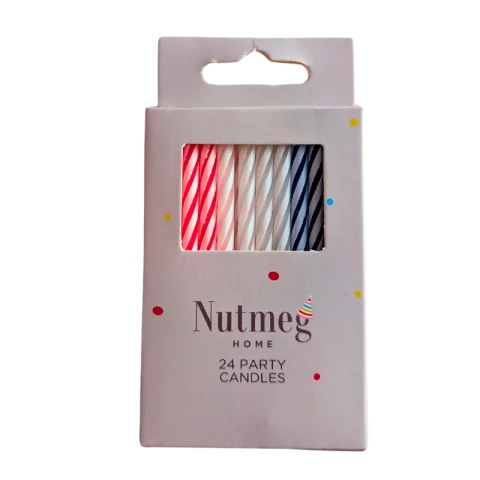 Nutmeg Cake Candles Spiral Multicolour 24pcs