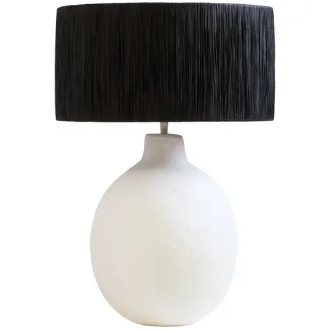 Fifty Five South Table Lamp Carta Raffia Shade Black/White 61cm