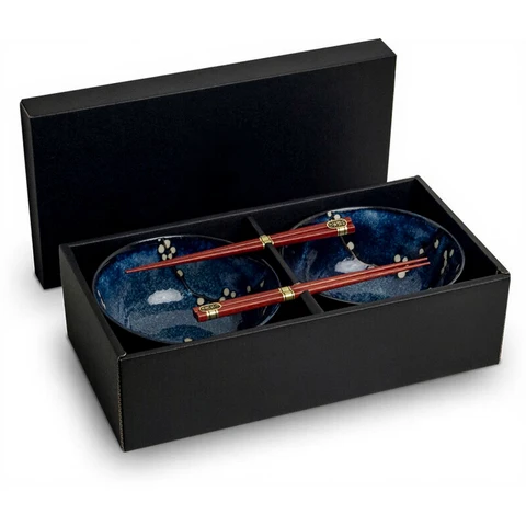 edo Japan - Noodle Bowls Set - Bowl, chopsticks - 2 pcs - Suitable for 2 people