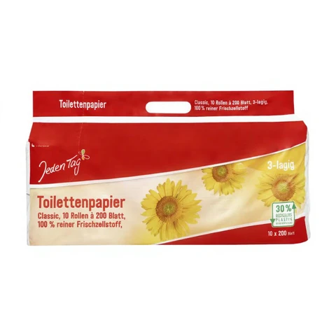 Jeden Tag Toilettenpapier 3-lagig 10 x 200 Blatt