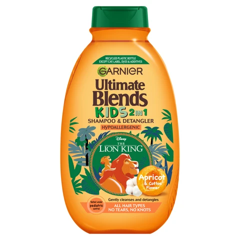 Garnier Ultimate Blends Kids Apricot No Tears Easy Detangling Shampoo For All Hair Types 250ml