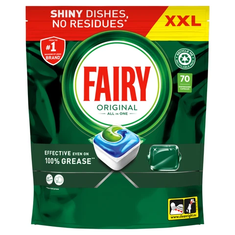Fairy Original All In One Dishwasher Tablets Regular, 70 Tabs
