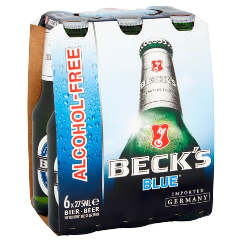 Beck's Blue Alcohol Free Beer Bottles 6X275ml