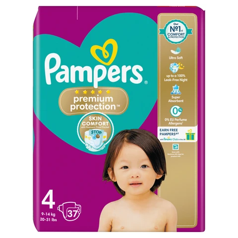 Pampers Premium Protection Nappies Size 4 37 Pack
