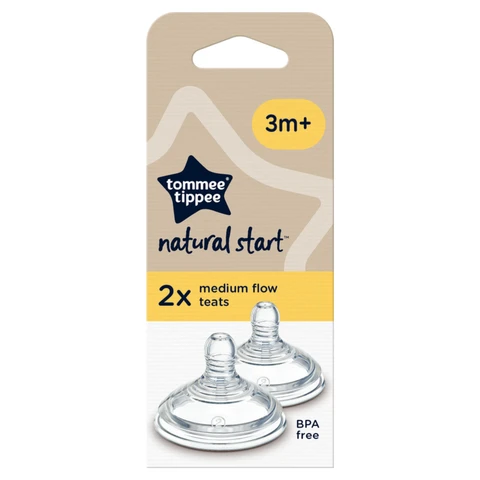 Tommee Tippee Easi Vent Medium Flow Teats 3+ Months 2 Pack