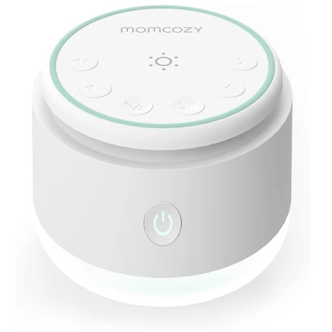 Momcozy Baby Sleep Soother | Portable Rechargeable White Noise Machine | 20 Sleep Sounds with Nursery Night Light | Travel Sleep Soother, Battery Powered