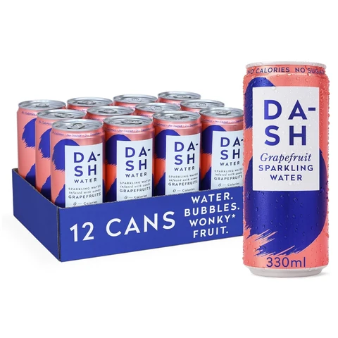 Dash Water - Sparkling Water Infused With Wonky grapefruits - 12 X 330ml