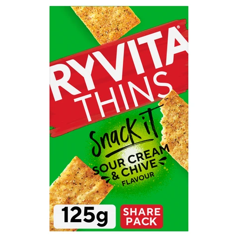 Ryvita Snack It Thins Sour Cream & Chive Flavour 125g