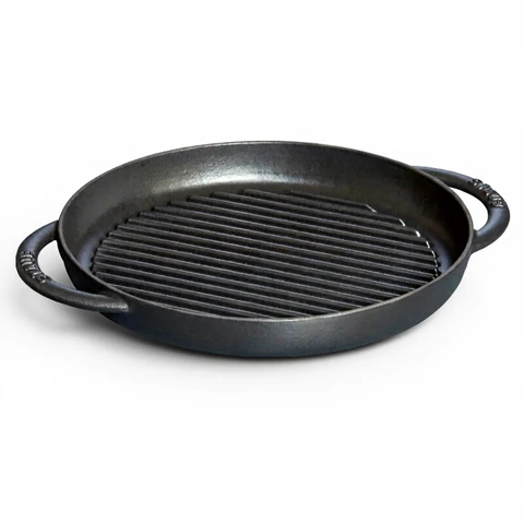 Staub Runde Gusseisen-Grillpfanne – mit zwei Griffen – 26 cm