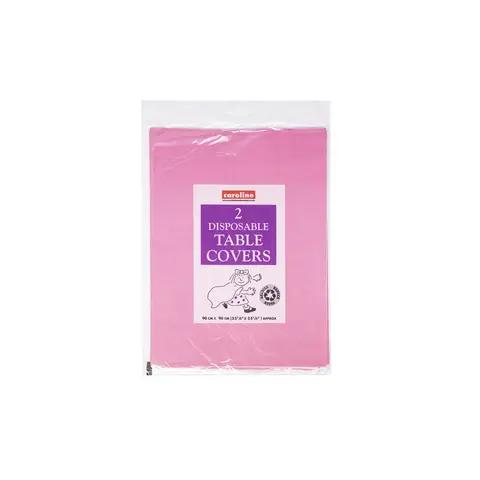 Caroline Hot Pink Square Paper Tablecover, 90 x 90cm, pack of 2